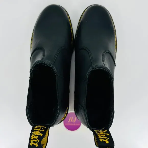 Dr. Martens Women's Rometty Black Wyoming Leather Platform Chelsea Boots Size 7 - Picture 9 of 11